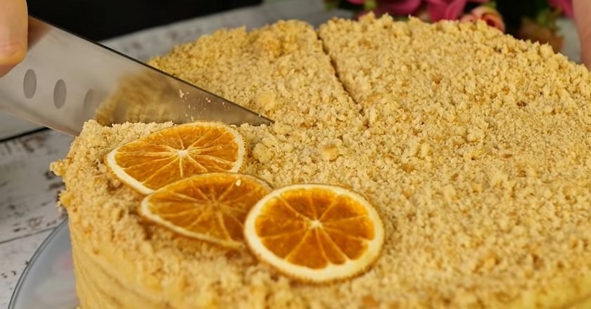 Постный торт с апельсиновым кремом