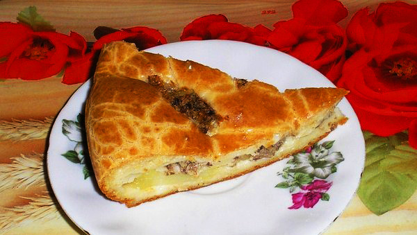 Пирог «Быстрый и вкусный» из теста на кефире со сметаной и майонезом Пирог «Быстрый и вкусный» из теста на кефире со сметаной и майонезом