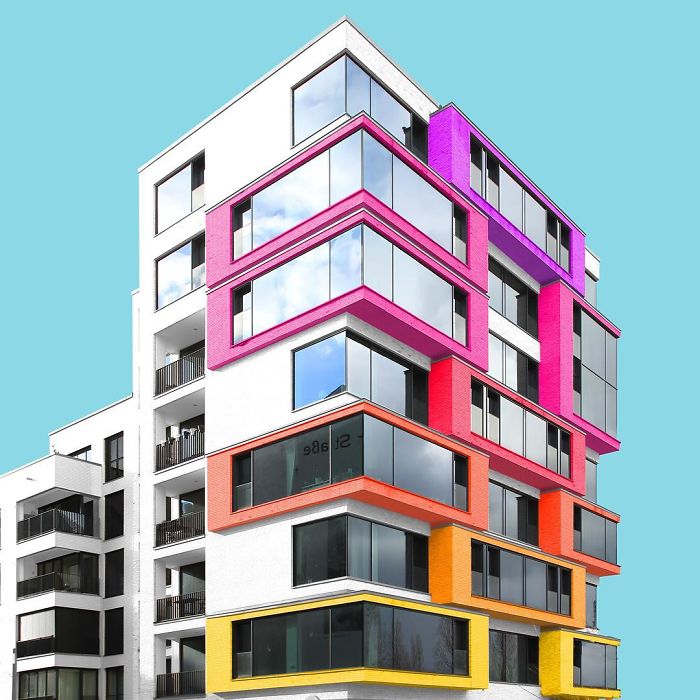 I Got Bored By The Gray Cityscape Of Berlin So I Started To Colorize Buildings With Photoshop