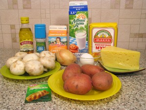 Пирог с грибами и картофелем