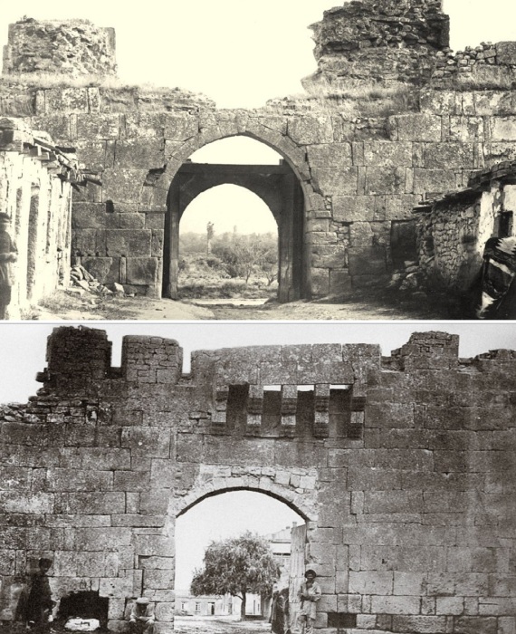Каждая из империй привносила свои изменения в структуру крепости и ее обустройство (Нарын-кала, Дагестан). 