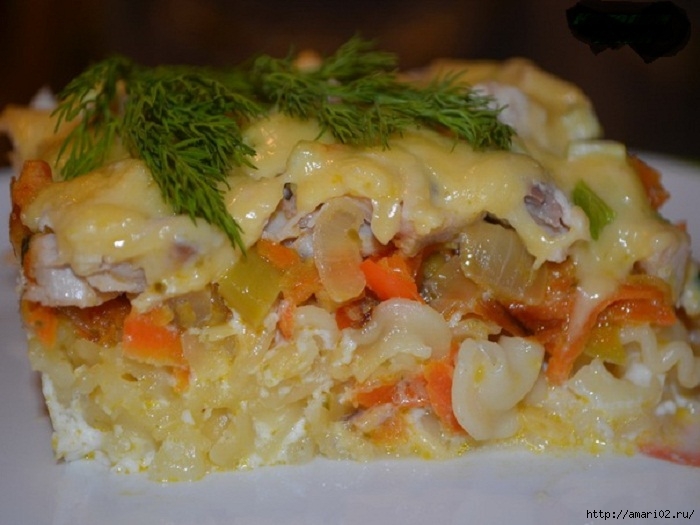 Запеканка из макарон с курицей рецепты