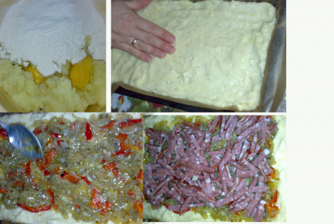 Луково-картофельный пирог под соусом али-оли…