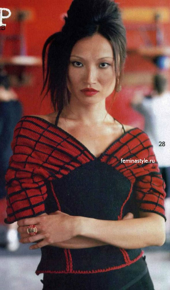 Корсет связанный спицами и крючком