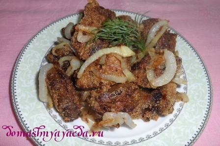 Печень маринованная и жареная