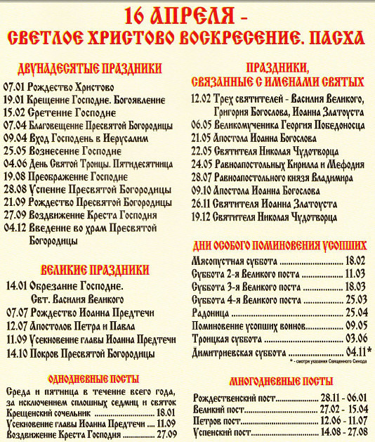 Церковный православный календарь на 2017 год. Церковный православный календарь на 2017 год.