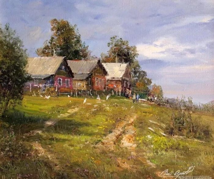 Художник Сергей Малов. Деревенский пейзаж