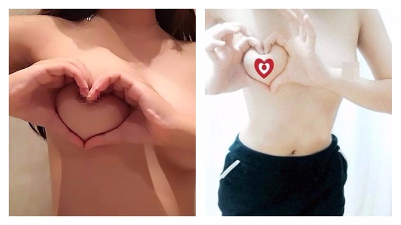 Новая причуда в соцсетях: китаянки сжимают грудь в форме сердца trend, weibo, грудь, китай, полная, соцсети, флешмоб, челлендж