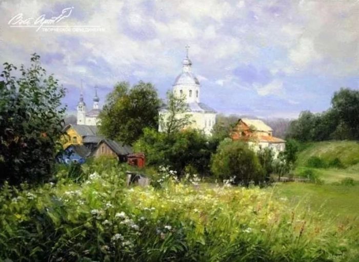 Художник Сергей Малов. Деревенский пейзаж