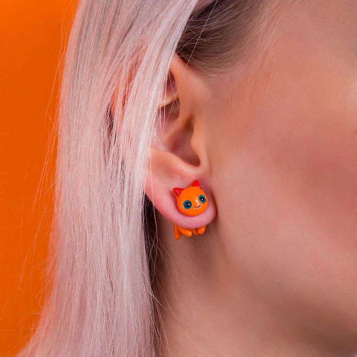 Charmander Cat Earring