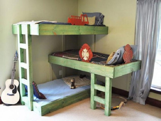 Примеры двухъярусных детских кроватей, которые сэкономят место в комнате