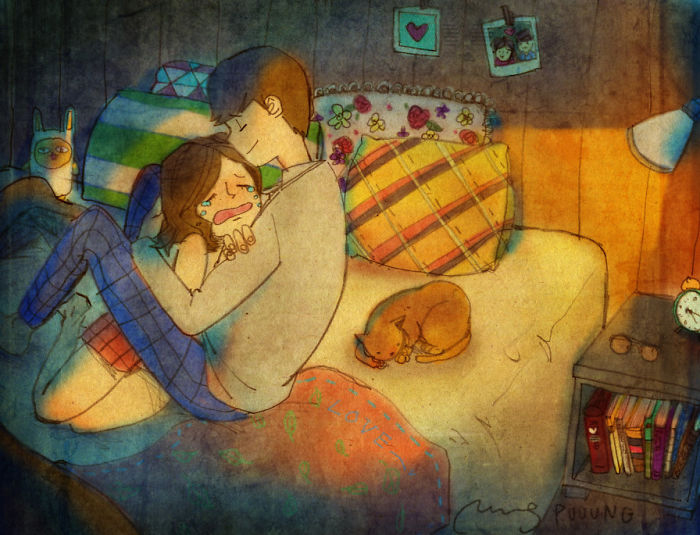 Любовь - это найти слова для утешения. Love Is... Любовь в мелочах на иллюстрациях повседневной жизни влюбленной парочки