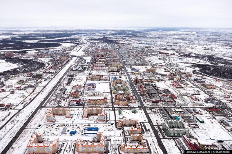 Новый Уренгой с высоты: газовая столица России Новый Уренгой с высоты: газовая столица России путешествия, факты, фото