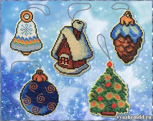 Елочная игрушка из вышивки Елочная игрушка из вышивки