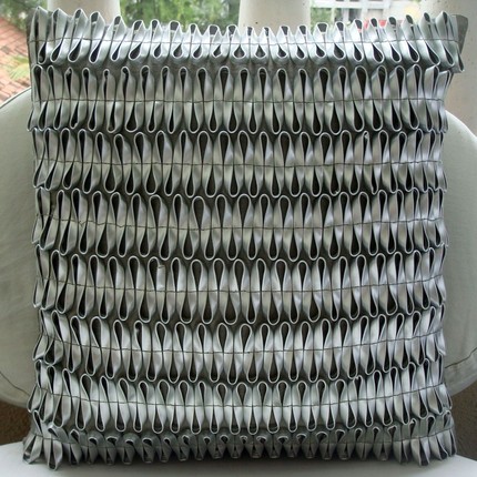 A - MaZing - Throw Pillow Covers - 16x16 Inches Silk Dupion with Metallic Leather Tapes to give a 3D look