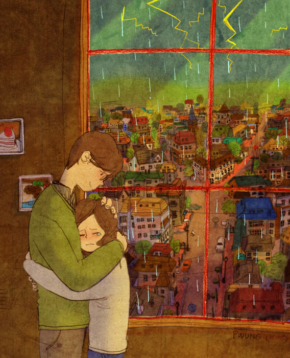 Любовь - это утешать, когда горько. Love Is... Любовь в мелочах на иллюстрациях повседневной жизни влюбленной парочки