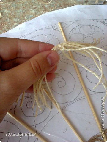 Мастер-класс Поделка изделие Моделирование конструирование Филигранный веер МК Проволока Шпагат фото 8