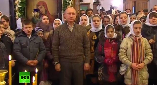 Владимир Путин встречает Рождество в сельском храме под Воронежем Владимир Путин встречает Рождество в сельском храме под Воронежем
