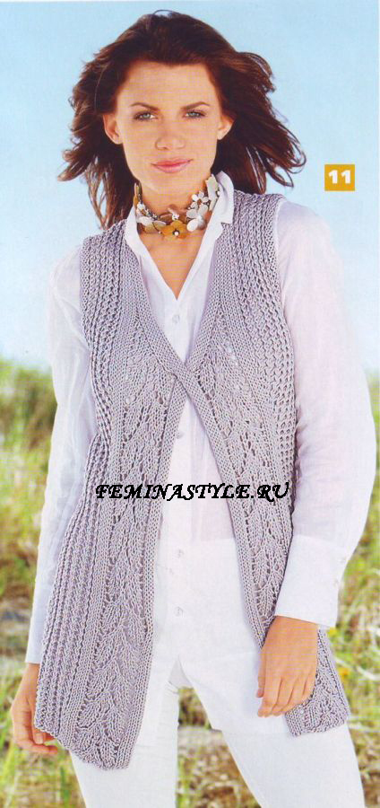жилет спицами