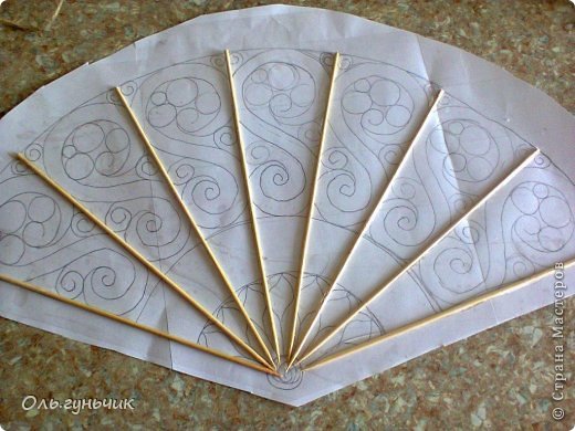Мастер-класс Поделка изделие Моделирование конструирование Филигранный веер МК Проволока Шпагат фото 5