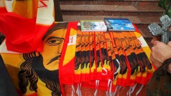 Освящение знамени для Армии Новороссии Освящение знамени для Армии Новороссии