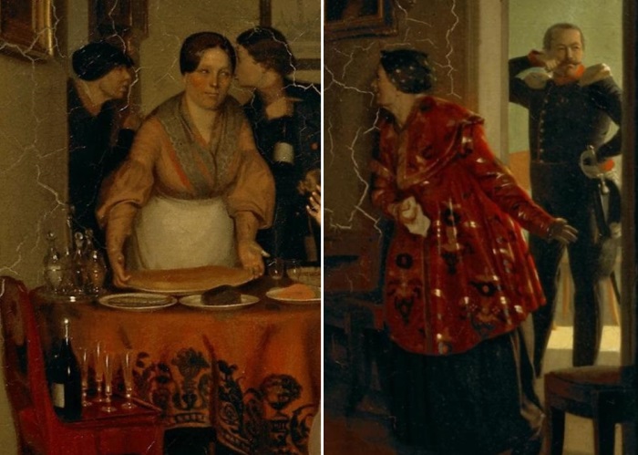 П. Федотов. Сватовство майора, 1848. Фрагменты | Фото: fb.ru П. Федотов. Сватовство майора, 1848. Фрагменты | Фото: fb.ru
