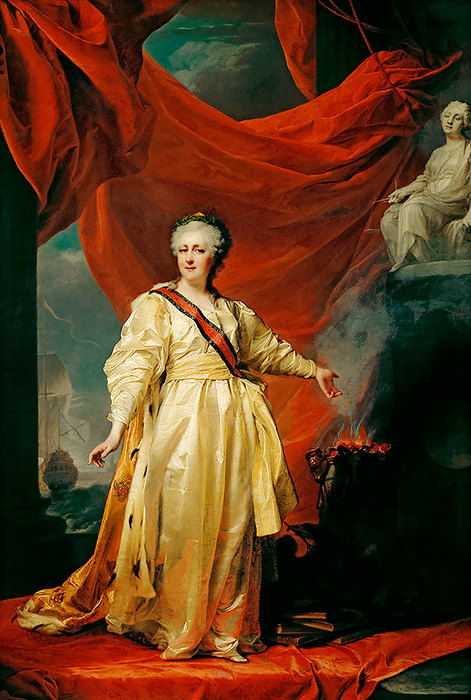 Екатерина II — законодательница в храме Правосудия (Левицкий Д. Г., 1783 год, Русский музей, Санкт-Петербург) Екатерина II — законодательница в храме Правосудия (Левицкий Д. Г., 1783 год, Русский музей, Санкт-Петербург)