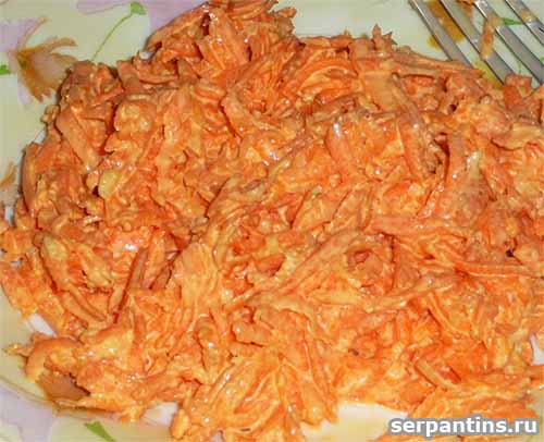 Салат морковь с чесноком и майонезом