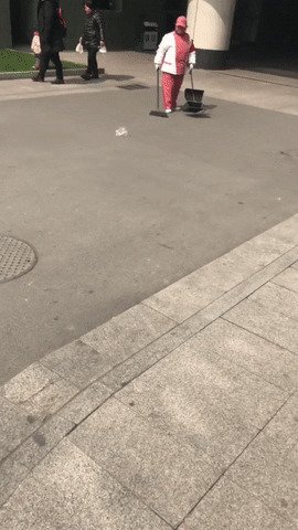 Осторожно, ветрено! gif, ветер, погода, подстава, прикол, сдувает, ураган, шторм, юмор