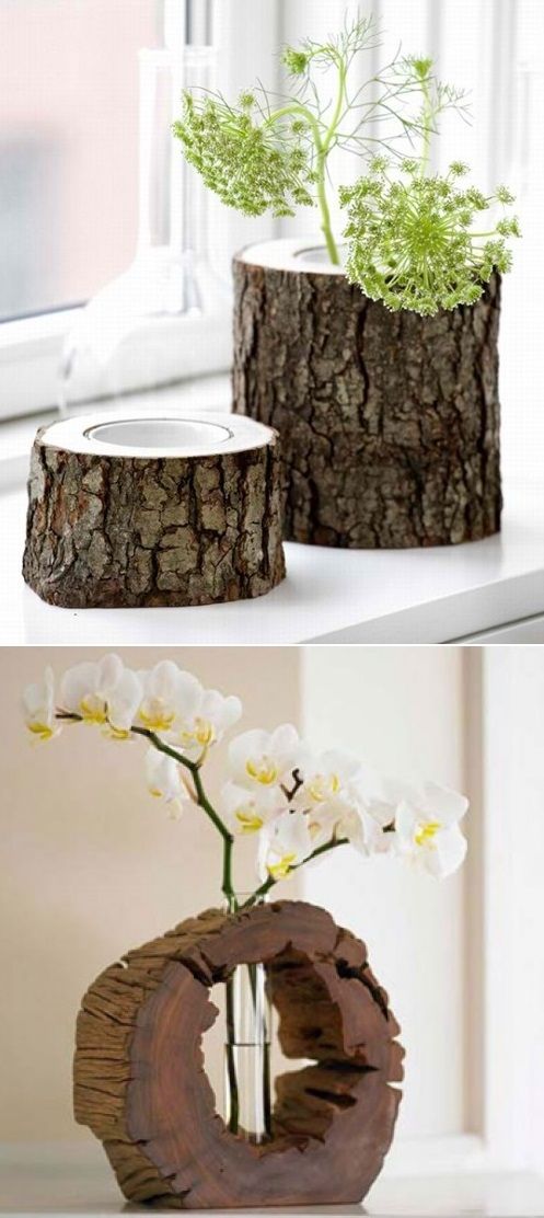 Handmade vases made from tree stumps Handmade - Home & Kitchen - Furniture - handmade furniture - http://amzn.to/2ksLfE7