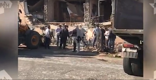 Видео с места взрыва газа в частном доме в Дагестане