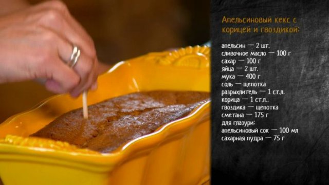 Рецепт апельсинового кекса с корицей и гвоздикой Рецепт апельсинового кекса с корицей и гвоздикой