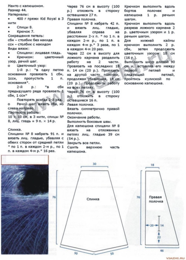 Описание вязания моделей из травки