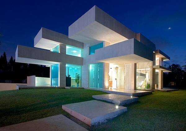 Футуристический дизайн фасада частного дома фото 