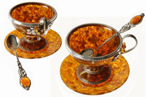 Чашки из янтаря