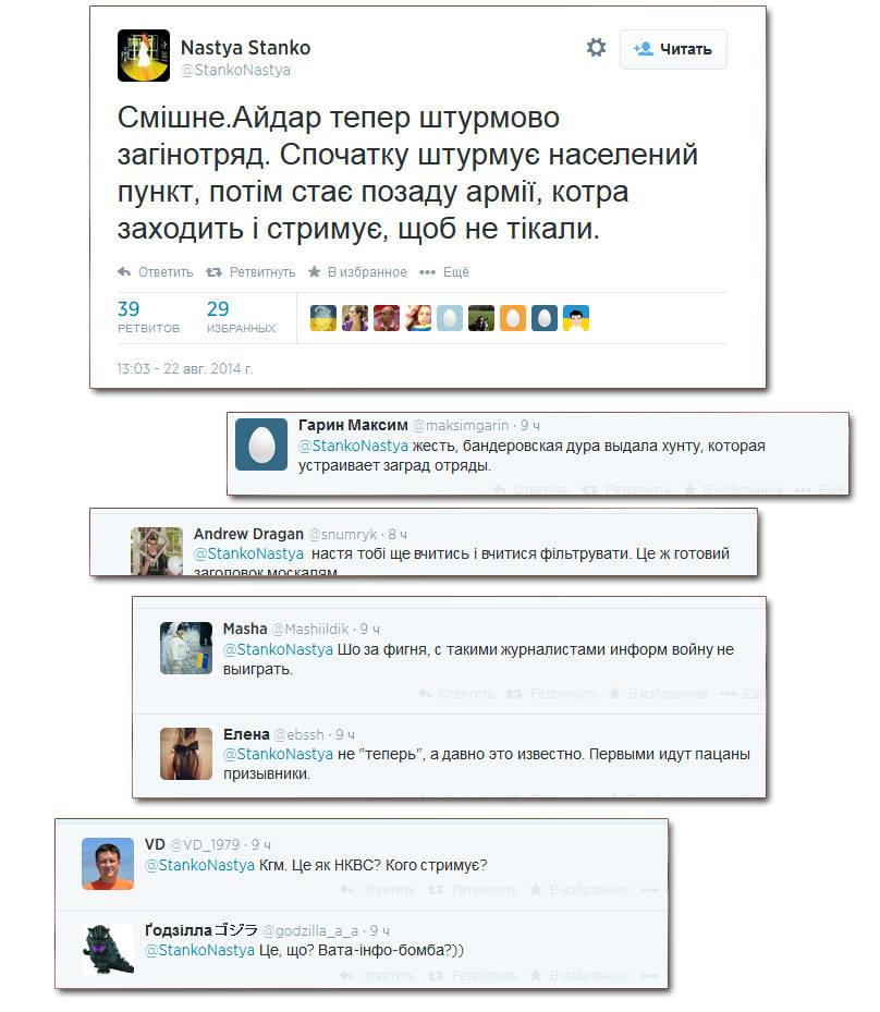 Журналистка Станко из Громадьске ТВ слила инфу о работе загрядотрядов из нацгвардии в своем твиттере (СКАНЫ)