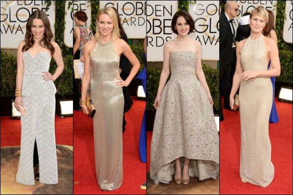 Golden Globes 2014 Red Carpet Fashion Gold