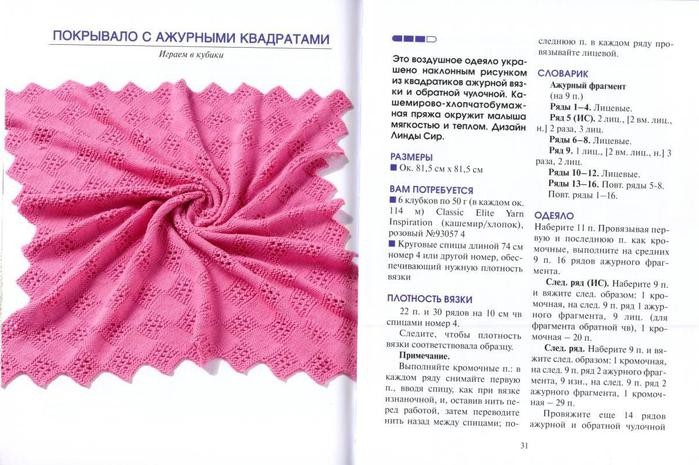 Вяжем детские пледы спицами картинки Вяжем детские пледы спицами картинки