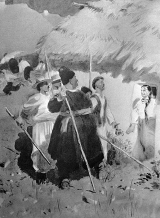 А. Каневский. Иллюстрация к повести Н. Гоголя *Майская ночь, или Утопленница*: Освобождение свояченицы Мистическая история картины Ивана Крамского «Русалки»