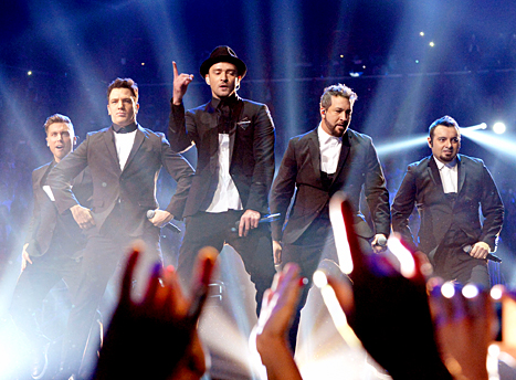 'N Sync performs during the 2013 MTV Video Music Awards at the Barclays Center on August 25, 2013 in the Brooklyn borough of New York City.