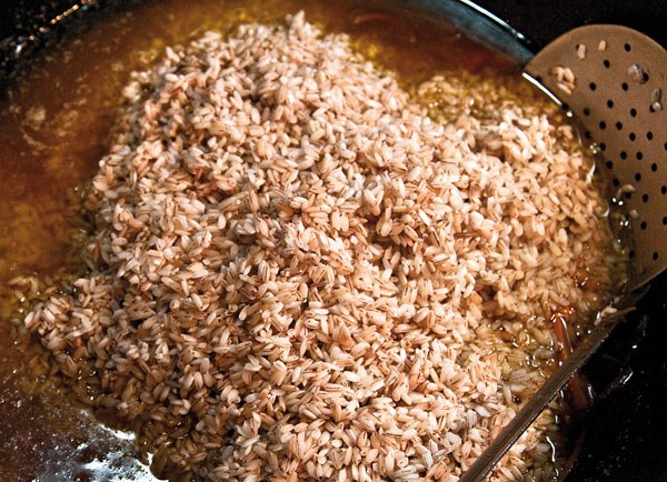 закладка риса в зирвак