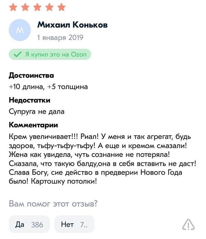 Отзыв на крем для увеличения мужского достоинства Подборка отзывов, которые запомнятся вам надолго
(18 фото)