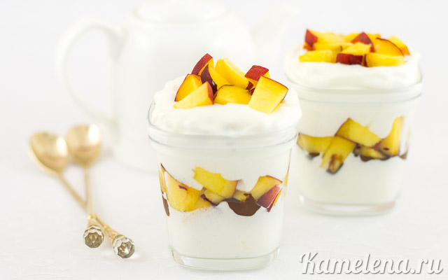 Йогуртовый десерт с персиками — 7 шаг