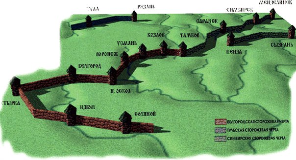 Засечные линии и крепости XVI-XVIII вв