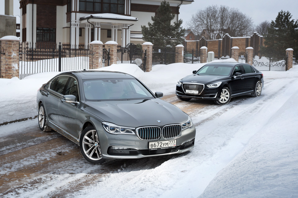Genesis G90 L, BMW 740Le и спор двух Михаилов