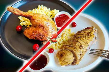 Вкусная утка с соусом из клюквы