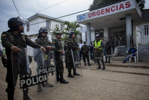 Police stand guard in front of the hospital in Carmen&nbsp;&hellip;