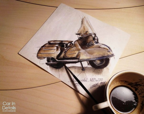 Рисунки машин - кофе и кисть. Adrian Mitu