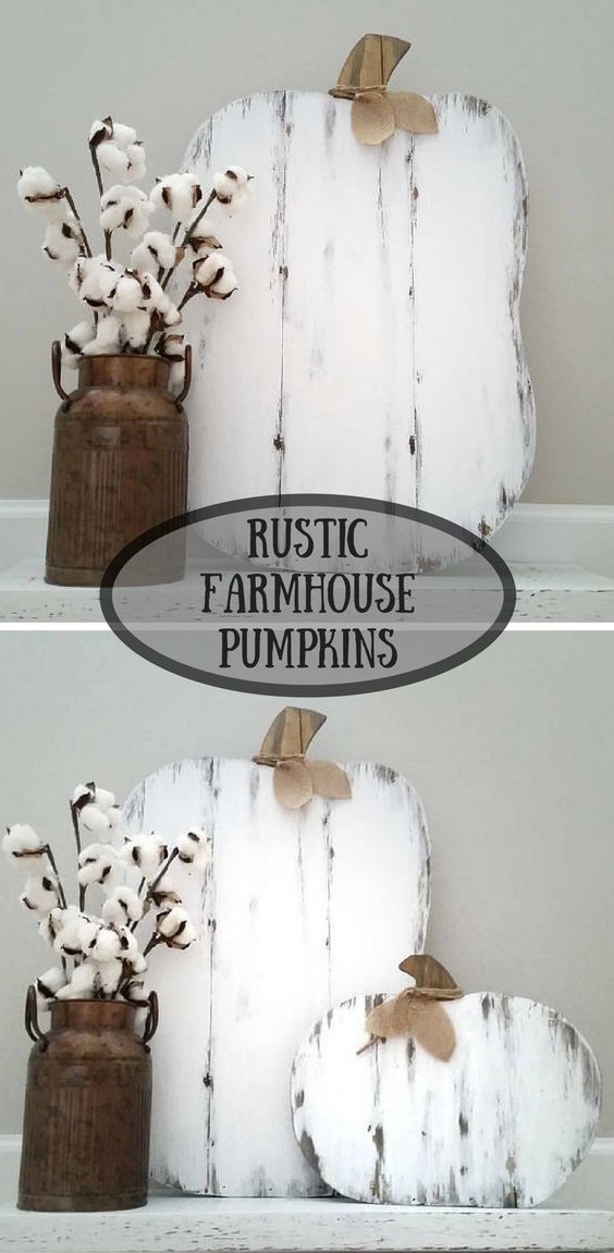 Rustic Farmhouse Pumpkins #farmhouse #rustic #ad #white #fall #autumn #harvest #thanksgiving #halloween #wood #home