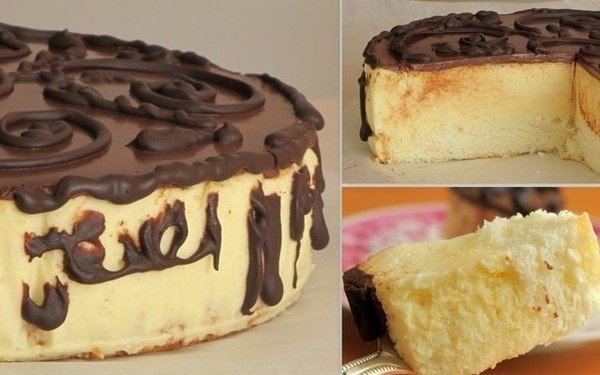 Торт «Птичье молоко» с лимонным вкусом.